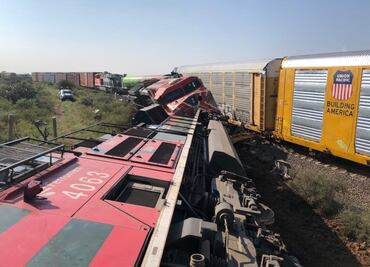 Chocan dos trenes en Fresnillo, Zacatecas; mueren los dos maquinistas, hay 5 lesionados