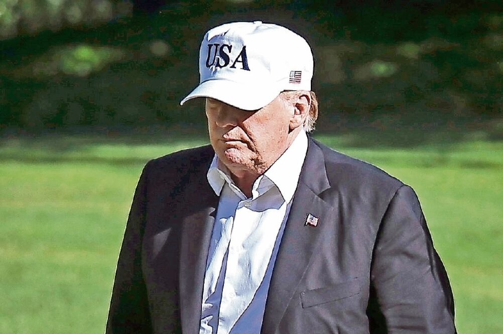 Mandatario. El presidente Donald Trump, ayer en la Casa Blanca, en Washington. Foto: OLIVER CONTRERAS. EFE