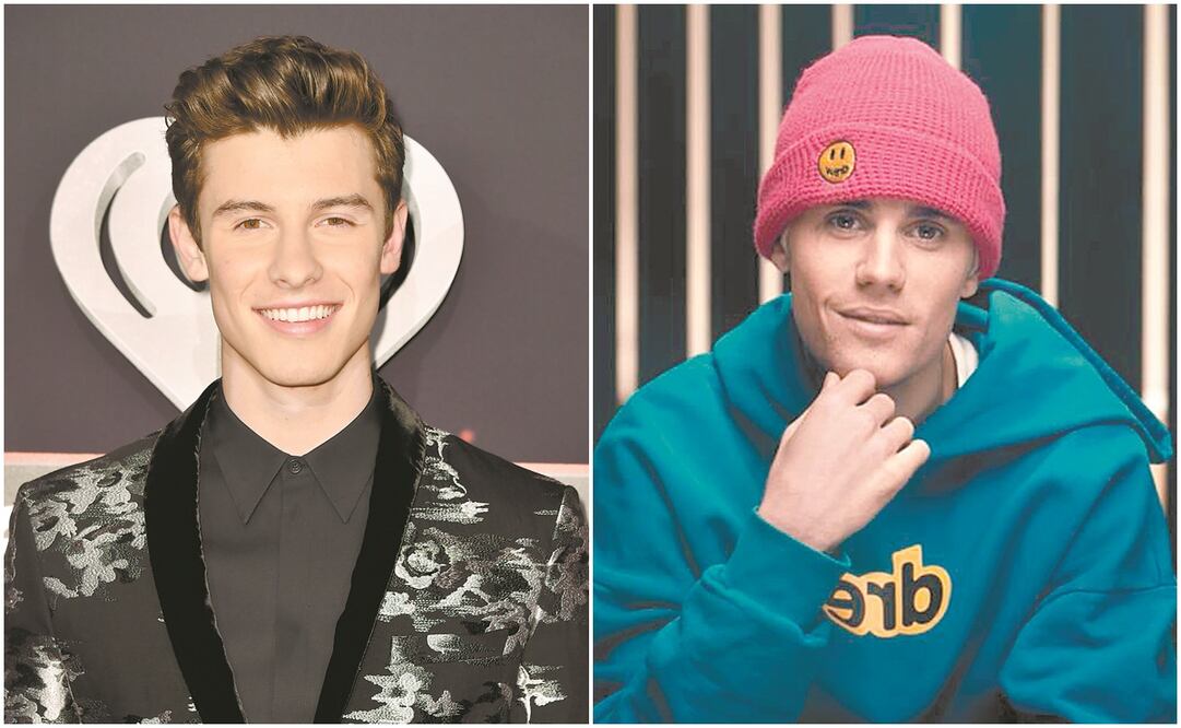 Shawn Mendes y Justin Bieber. Foto: AFP y Archivo 