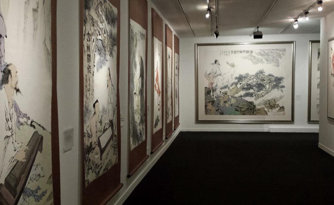 La muestra incluye desde personas hasta paisajes, pasando por flores o cuadros que simplemente transmiten un mensaje a través de caligrafía china. FOTO: EFE