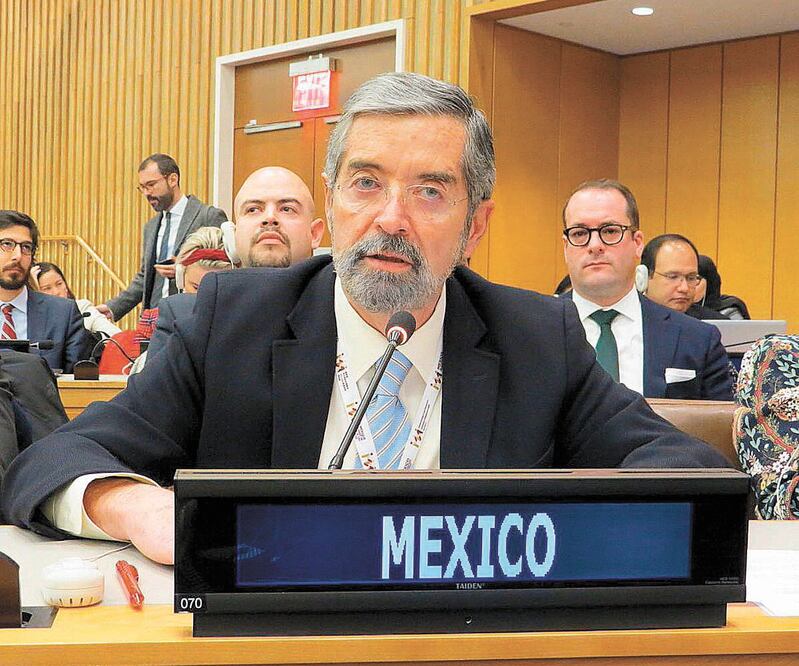El representante permanente ante la ONU, Juan Ramón de la Fuente, extendió una felicitación a los diplomáticos mexicanos. Foto/ESPECIAL