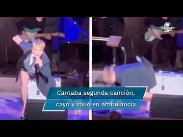 Alejandra Guzmán cae en el escenario, suspende show y sale en ambulancia