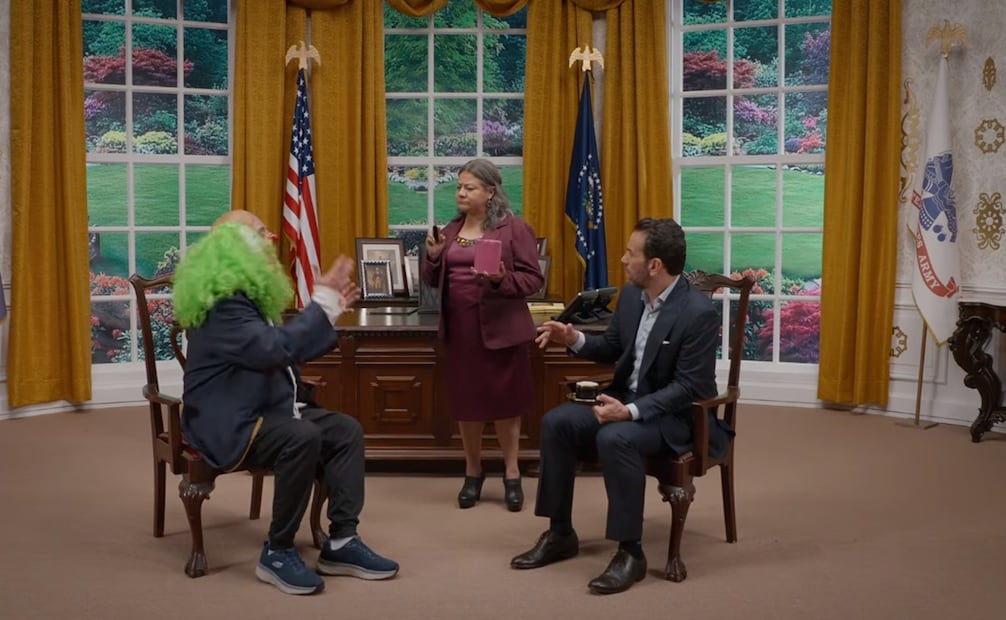 Brozo y Loret “visitan” la Oficina Oval de Trump. Foto: Captura de video