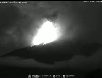 Se registra explosión en el Popocatépetl; semáforo de alerta se mantiene en Amarillo Fase 2