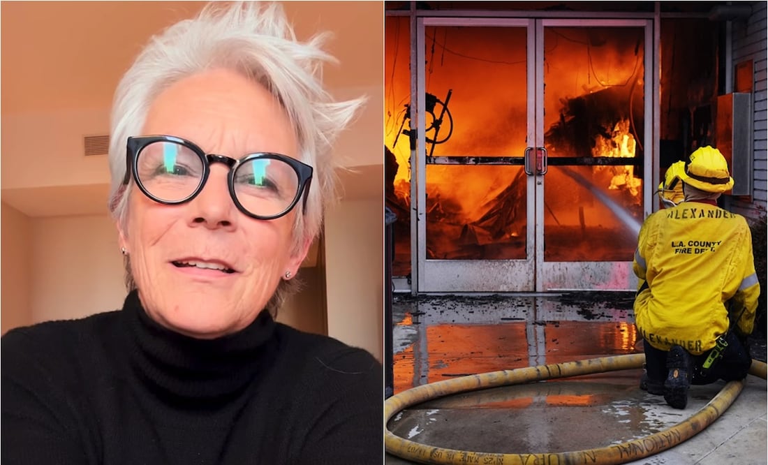 Jaime Lee Curtis habla de los incendios forestales que, desde el martes, han tenido lugar en Los Ángeles.
Foto: Instagram y AP / Chris Pizzello