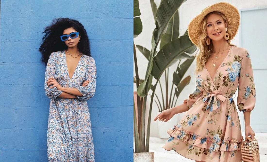 Así vamos a combinar los vestidos de flores esta temporada. Foto: Pull and Bear / Shein