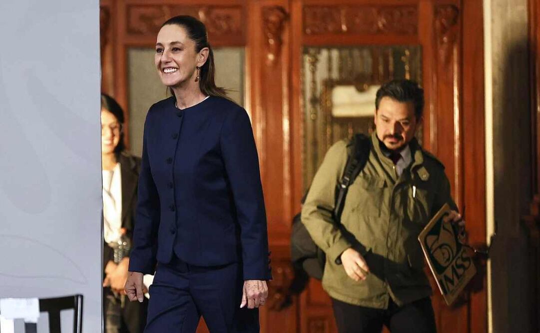 Claudia Sheinbaum, presidenta de México, durante la mañanera del 4 de agosto del 2025. Foto: Berenice Fregoso / EL UNIVERSAL.