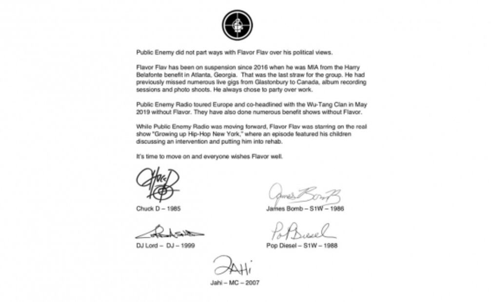 Flavor Fav es despedido de Public Enemy por no dar apoyo político