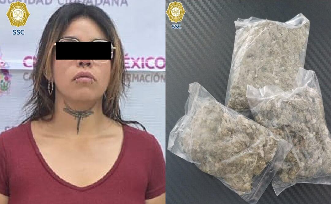 Detienen a mujer por intentar ingresar paquetes con marihuana al Reclusorio Preventivo Varonil Norte en la alcaldía Gustavo A. Madero de la CDMX (23/05/2025). Foto: Especial