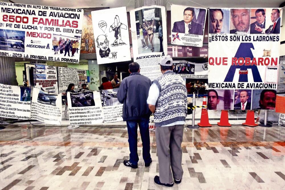 Rafael Gutiérrez, encargado de la comisión de Mexicana en la ASPA, dijo que lo que recaudado no alcanza para una liquidación justa para el personal (ARCHIVO EL UNIVERSAL)