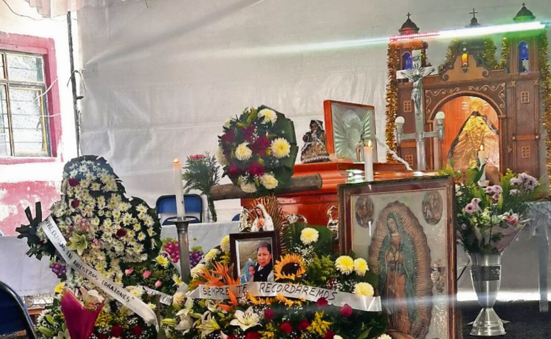 Alicia Matías fue velada junto a imágenes de la Virgen de Guadalupe y de Juquila, de las que era devota. Foto: Especial