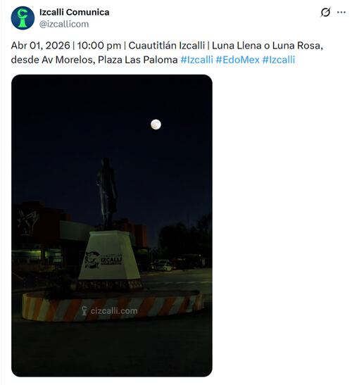 Imágenes de la Luna Rosa 2026. Foto: X