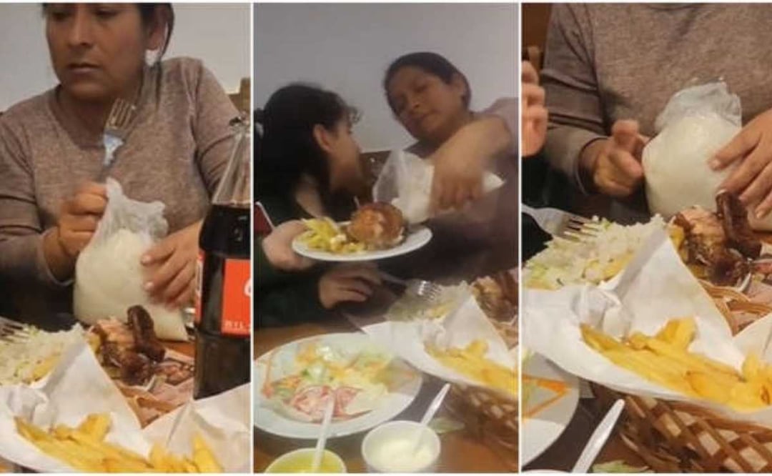 Madre de familia lleva bolsa escondida de arroz a restaurante 