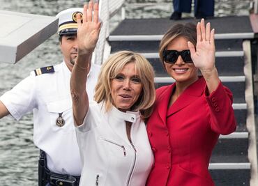 Melania Trump y Brigitte Macron pasean juntas por París