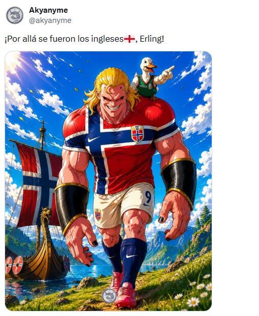 El humor se hizo presente previo al partido de Noruega contra Inglaterra. Fotos: Redes Sociales