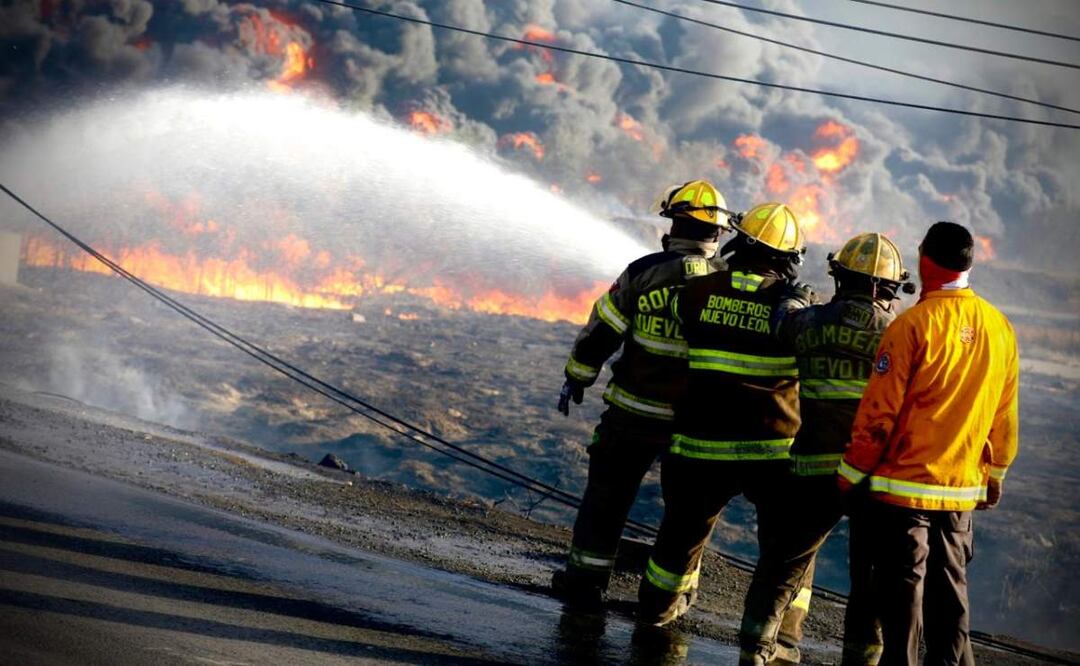 Las diferentes corporaciones y el cuerpo de bomberos se mantienen trabajando en los distintos puntos de afectación en Nuevo León (04/03/2025). Foto: Especial
