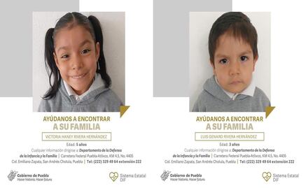 Buscan a familiares de hermanitos abandonados en Puebla