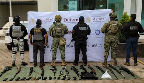 Aseguran arsenal ligado a “El Bukanas” en Chignahuapan, Puebla; operativo conjunto de fuerzas federales y estatales