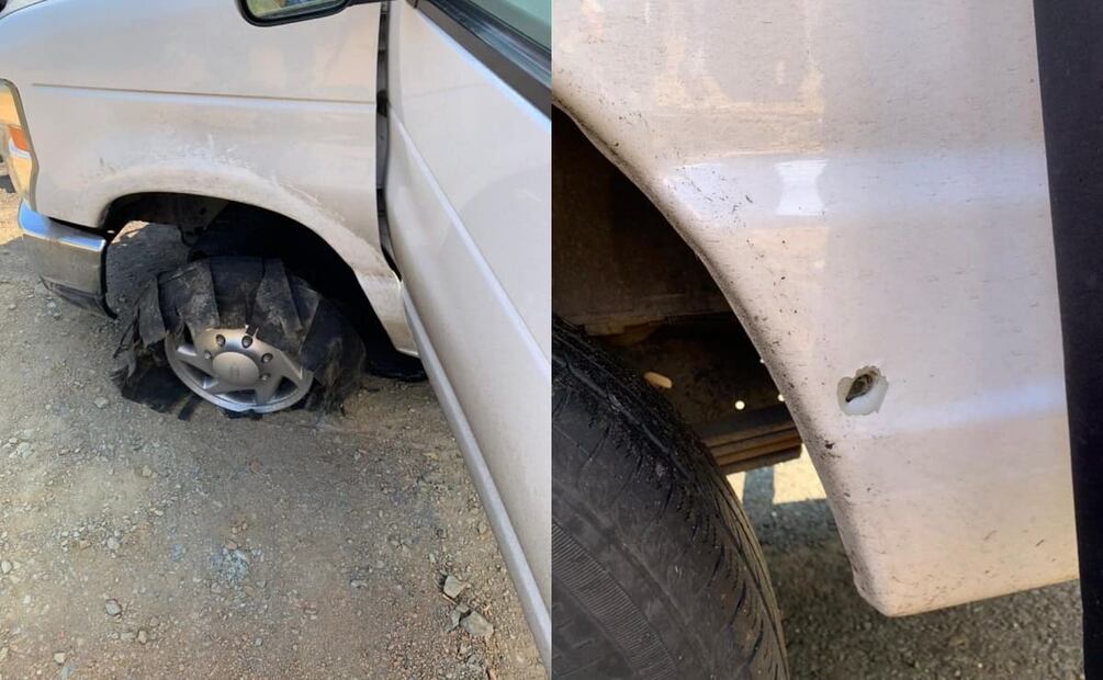 No se registraron pérdidas humanas, sólo daños materiales en la camioneta en que viajaban los jugadores. Foto: Especial