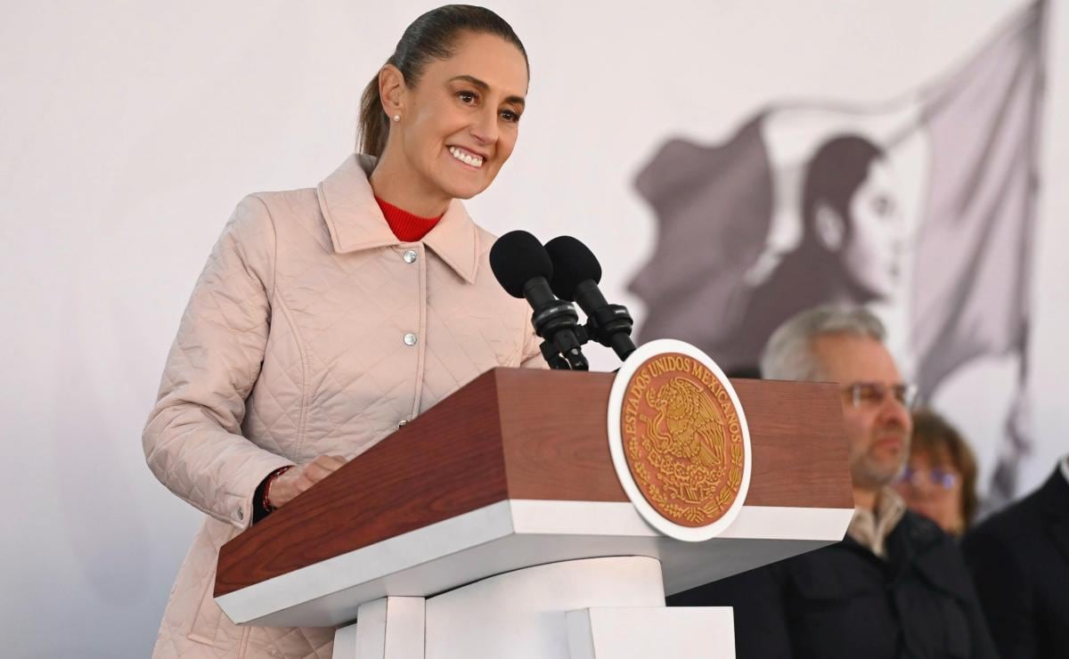 Presidenta Claudia Sheinbaum Pardo durante su conferencia desde Michoacán (05/02/2026). Foto: Presidencia