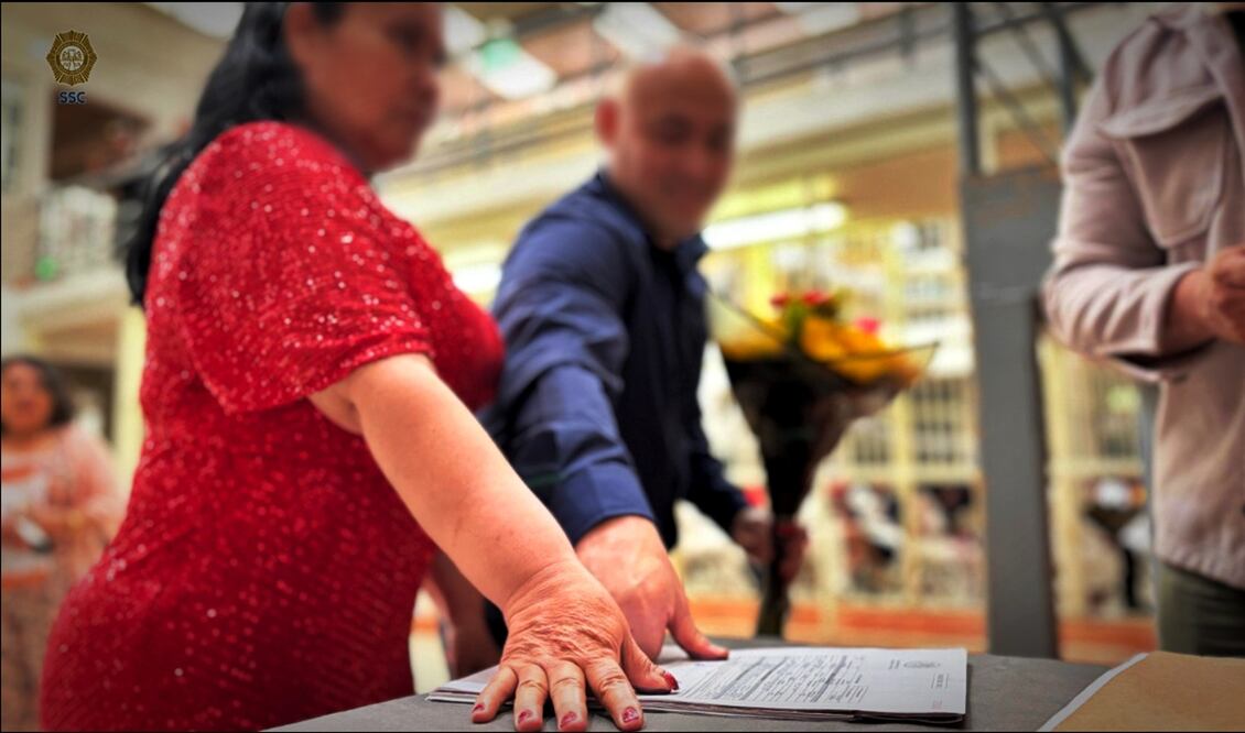 Se casan 112 parejas en los cuatro penales correspondientes a la zona norte de la Ciudad de México. Foto: especial