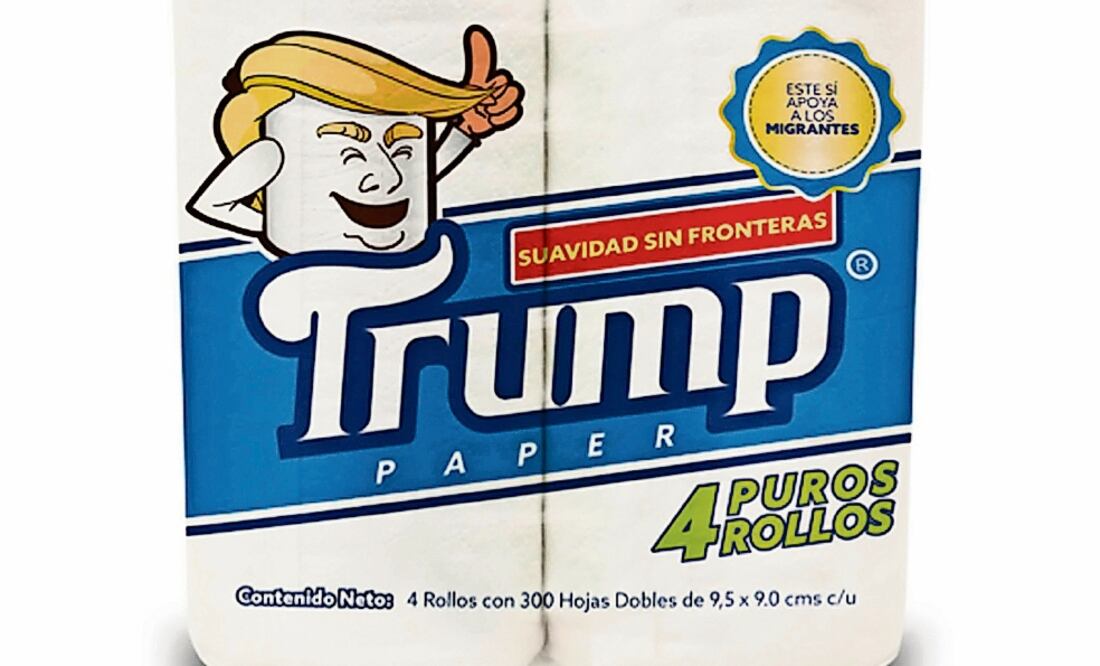 Ingenio. En la envoltura del papel se lee que contiene puros rollos, una expresión con doble sentido sobre Trump (ANTONIO BATTAGLIA)