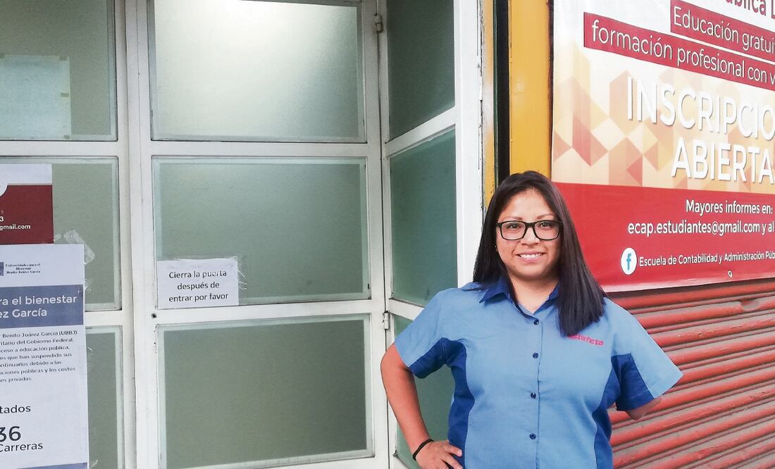 Gabriela Casas estudia Contabilidad y Administración en una de las 19 universidades de Morena; agradece que sea gratuita, pues le ha favorecido.TERESA MORENO. EL UNIVERSAL