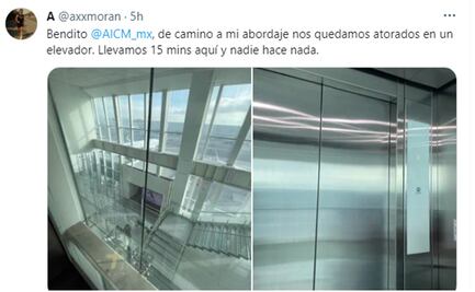 Pasajeros del AICM quedan atrapados en elevador por 20 minutos; "se recargaron en las puertas”, dice aeropuerto