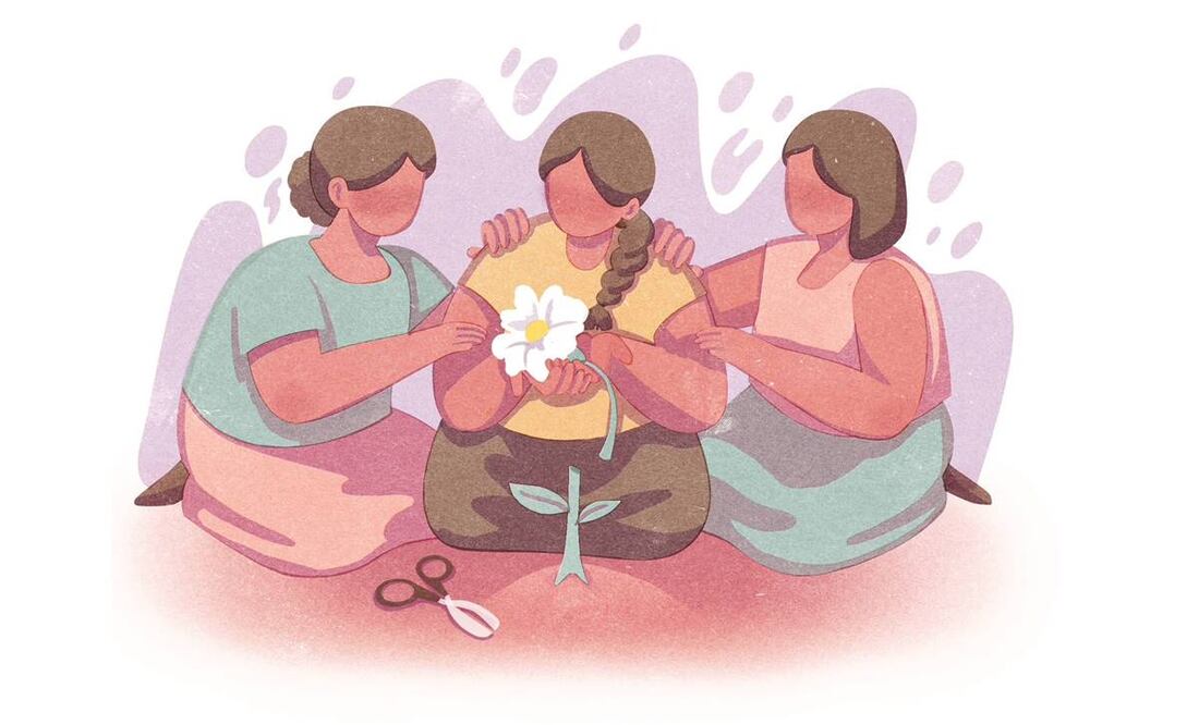 Colectivas feministas de Oaxaca dan acompañamiento a mujeres. Ilustración: Ani Cortés/ EL UNIVERSAL