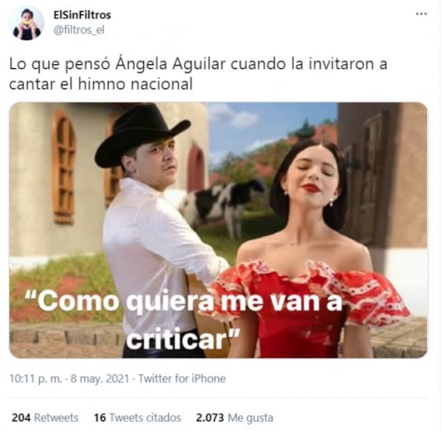 "Ya me echaron mucha carrilla y a lo que sigue", dice Ángela Aguilar sobre cómo entonó el Himno