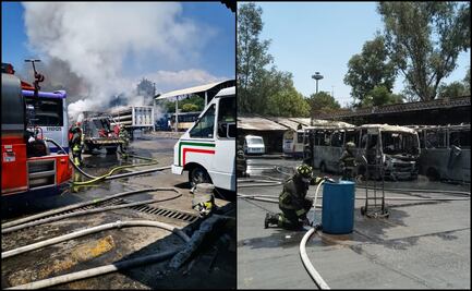Se incendia taller y almacén de transporte público en Coyoacán