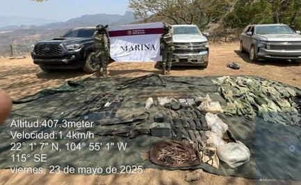 Marina repele ataque armado del crimen organizado en Nayarit; asegura arsenal vehículos y equipo táctico