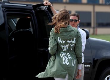 Una chamarra opacó la visita de Melania