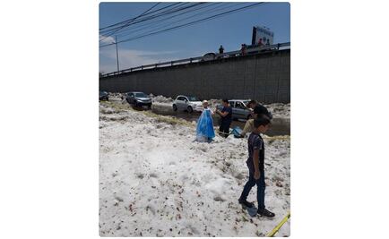 Niña aprovecha granizada en Guadalajara y hace sesión de fotos de “Frozen”