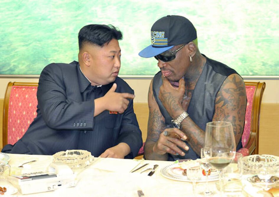 El exjugador de la NBA Dennis Rodman y su amigo el líder norcoreano Kim Jong-un (Foto: AP)
