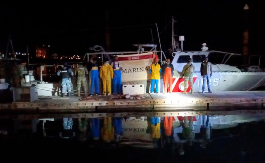 Profepa detiene a cinco personas por pesca ilegal de totoaba en el Alto Golfo de California. Foto: Especial