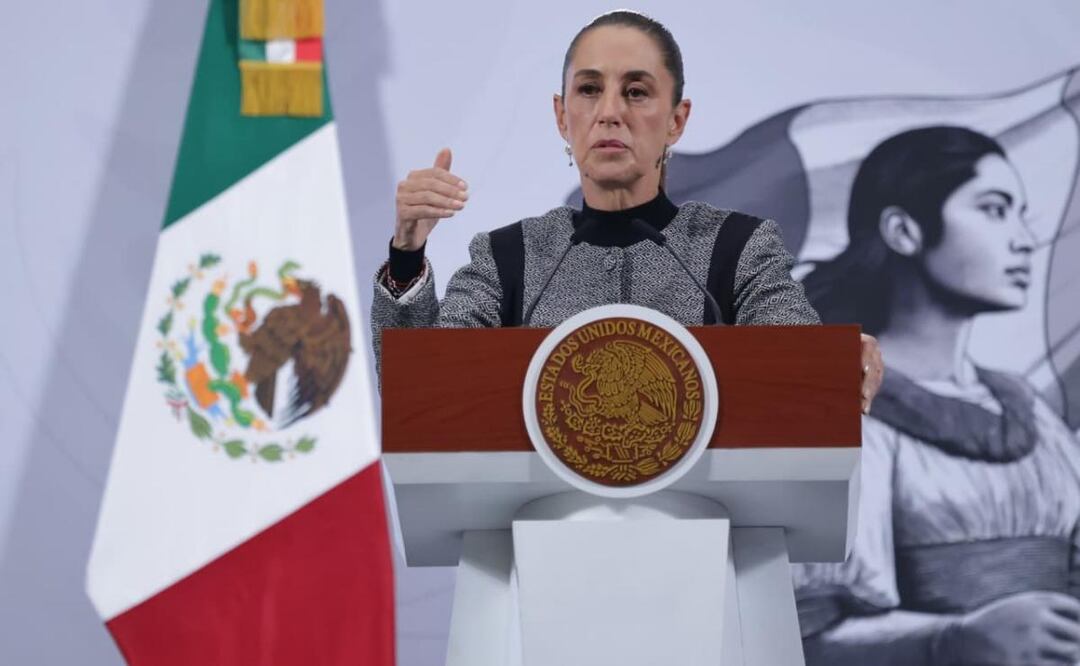 Claudia Sheinbaum en su conferencia matutina desde Palacio Nacional este 28 de noviembre (28/11/2025). Foto: Fernanda Rojas / EL UNIVERSAL