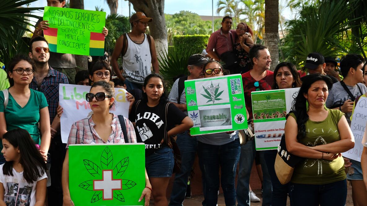 Activistas de la sociedad civil marcharon por Paseo de Montejo hasta palacio de gobierno para apoyar la legalización de la marihuana. Foto: Cuauhtémoc Moreno
