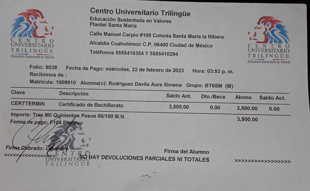 Los jóvenes pagaron puntualmente sus colegiaturas y los tres mil 500 pesos del certificado, no obstante, desde hace cinco meses no les han entregado el documento, en esta misma situación se encuentra toda la generación que terminó sus estudios este año. Foto: Especial.