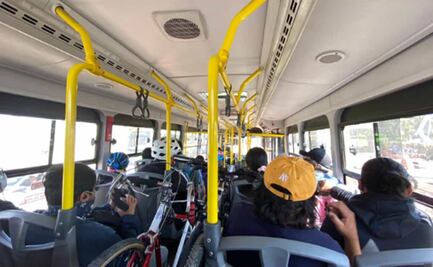 Ciclistas padecen por tránsito y recorrido de más de dos horas en RTP rumbo al aeropuerto Felipe Ángeles