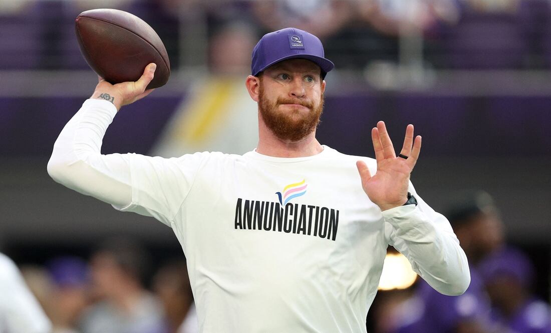Wentz (32) será titular este domingo por los Vikings de Minnesota, su sexto equipo en nueve años en la NFL | FOTO: AFP