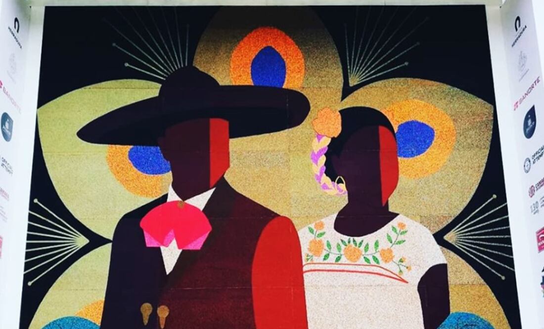 The world's biggest beaded mosaic – Photo: Taken from the Mariachi and Charrería Encounter's Facebook page