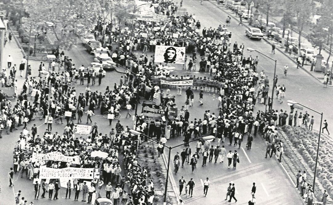 Marcha de estudiantes en 1968. Foto: Archivo/EL Universal
