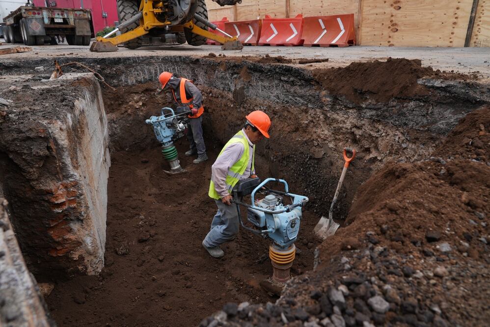 Concluyen obras de reparación del socavón de la alcaldía Iztacalco. (Foto: especial)