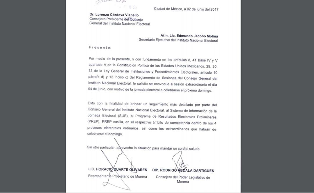 Petición de PRD, Morena, PTy MC