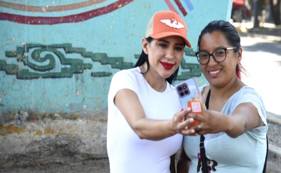 Sandra Cuevas de Movimiento Ciudadano inicia 'Naranjeo' en la Ciudad de México. Foto: Especial