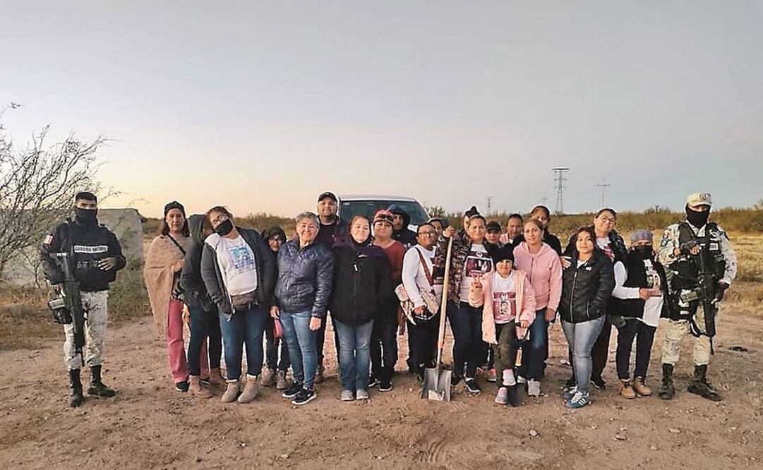 Shantal y las Madres Buscadoras de Sonora participaron en trabajo de campo en Agua Prieta.Foto:Especial