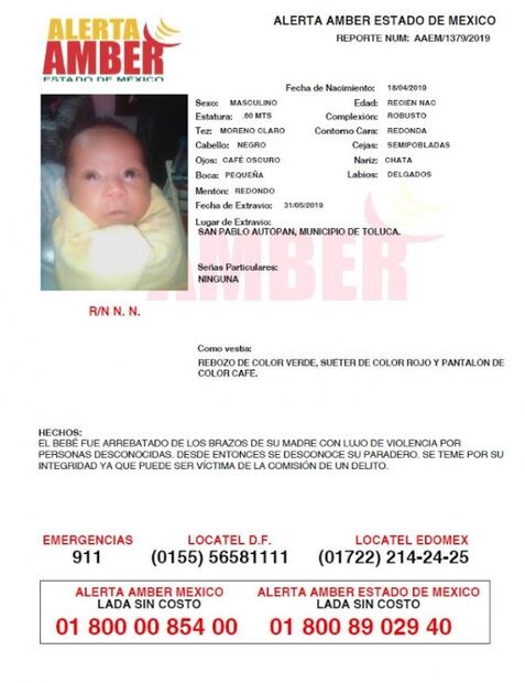 Arrebatan con lujo de violencia bebé de los brazos de su madre en Toluca