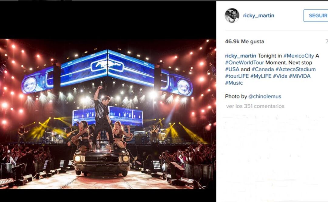 Me siento feliz de regresar a esta maravillosa tierra, dijo Ricky  Foto:Instagram