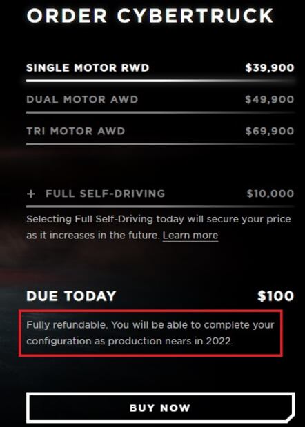 Tesla pospone la producción de la nueva Cybertruck hasta 2022